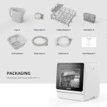 Portable Countertop Dishwasher with Built-in Water Tank