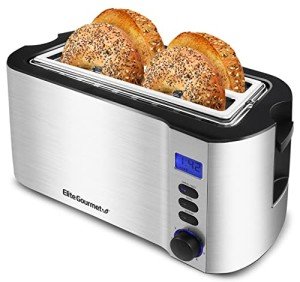 Elite Gourmet 2-Slice Extra Wide Stainless Steel Toaster