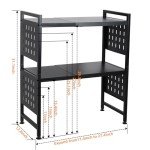 Adjustable 3-Tier Microwave Oven Rack with Hooks