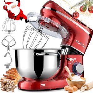 KUCCU 6.5 Qt Electric Stand Mixer, Red