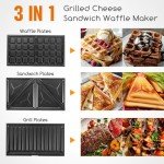 Aigostar 3-in-1 Sandwich Maker and Panini Press