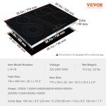 VEVOR 30-Inch Electric Cooktop with 4 Burners