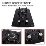 12" Tempered Glass Gas Cooktop with 2 Burners