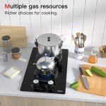 12" Tempered Glass Gas Cooktop with 2 Burners