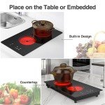 2 Burner Electric Cooktop with Timer & Safety Lock