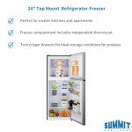 Summit 24” Top Mount Refrigerator-Freezer - Stainless Steel