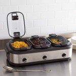Amazon Basics Triple Slow Cooker - Stainless Steel