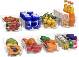 Utopia Home 8-Piece Fridge Organizer Bin Set