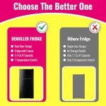Compact Dual Door Mini Fridge with Freezer - Black