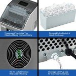 COSTWAY Stainless Steel Countertop Ice Maker – 48LBS/24H