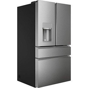 Smart 4-Door French Door Refrigerator in Platinum Glass