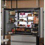 Smart 4-Door French Door Refrigerator in Platinum Glass
