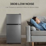 BODIOO 2.8 Cu.Ft. Refrigerator with Freezer, Dark Gray