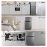 BODIOO 2.8 Cu.Ft. Refrigerator with Freezer, Dark Gray
