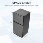 BODIOO 2.8 Cu.Ft. Refrigerator with Freezer, Dark Gray