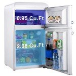 Galanz Retro Mini Fridge with Dual Doors, White