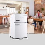 Galanz Retro Mini Fridge with Dual Doors, White