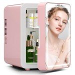 BOGDA Pink Mini Skincare Fridge with LED Mirror