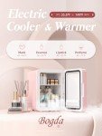 BOGDA Pink Mini Skincare Fridge with LED Mirror