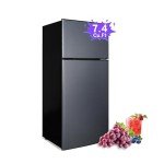 Compact Blue Refrigerator with Adjustable Temperature Settings