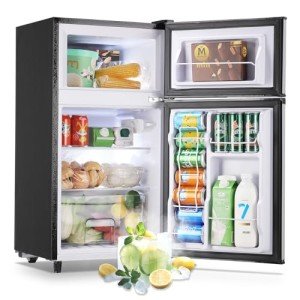 WANAI 3.5 Cu Ft Double Door Mini Fridge