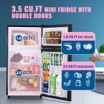 WANAI 3.5 Cu Ft Double Door Mini Fridge