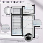 Compact Blue Refrigerator with Adjustable Temperature Settings