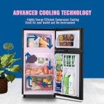 WANAI 3.5 Cu Ft Double Door Mini Fridge