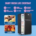 WANAI 3.5 Cu Ft Double Door Mini Fridge