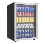 EUHOMY 4.5 Cu.ft Beverage Fridge with Glass Door