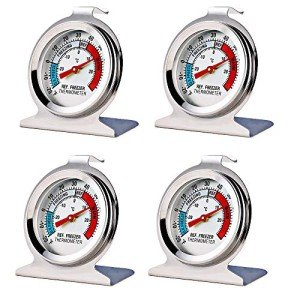 4 Pack Large Dial Refrigerator Freezer Thermometers