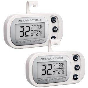 Fahzon Waterproof Digital Fridge Thermometer - 2 Pack