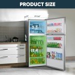 Upstreman 14.7 Cu.Ft. Stainless Steel Double Door Refrigerator