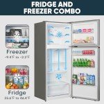 Upstreman 14.7 Cu.Ft. Stainless Steel Double Door Refrigerator