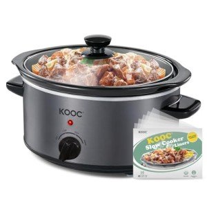 KOOC 4 Quart Slow Cooker with Easy Clean Liners