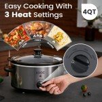 KOOC 4 Quart Slow Cooker with Easy Clean Liners
