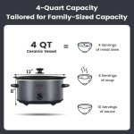 KOOC 4 Quart Slow Cooker with Easy Clean Liners