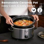 KOOC 4 Quart Slow Cooker with Easy Clean Liners