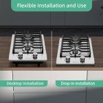 Hothit 12" Propane Gas Cooktop with Dual Fuel