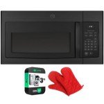 GE 1.6 Cu. Ft. Black Over-the-Range Microwave Oven Bundle