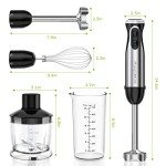 Bonsenkitchen 4-in-1 Immersion Blender with 20 Speeds