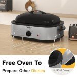 Sunvivi 14-Quart Electric Roaster Oven, Stainless Steel