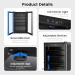 Feelfunn 4.5 Cu.Ft Mini Beverage Cooler