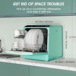 AIRMSEN Portable Mini Dishwasher with 5 Programs