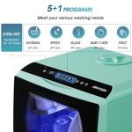 AIRMSEN Portable Mini Dishwasher with 5 Programs