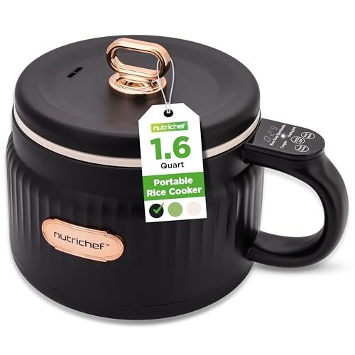 NutriChef 1.6 QT Portable Electric Rice Cooker