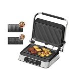 Smokeless Indoor Panini Grill with Non-Stick Plates