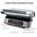 Smokeless Indoor Panini Grill with Non-Stick Plates