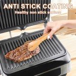 Smokeless Indoor Panini Grill with Non-Stick Plates