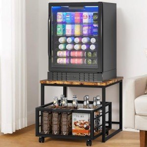 Enkrio Mini Fridge Stand with Storage Drawer
